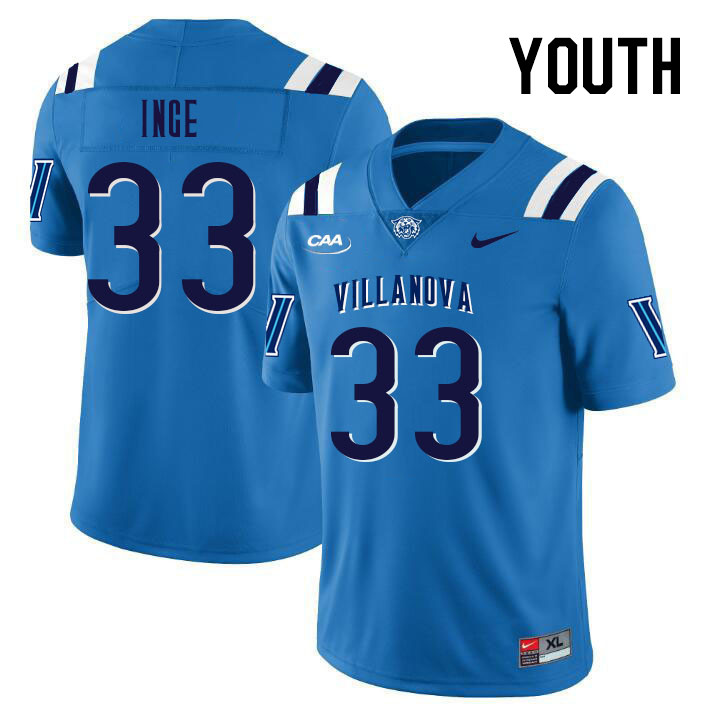 Youth #33 Turner Inge Villanova Wildcats College Football Jerseys Stitched Sale-Light Blue